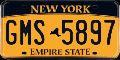 NY license plate GMS5897