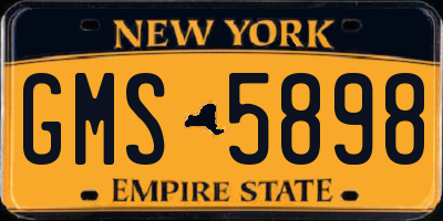 NY license plate GMS5898