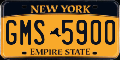 NY license plate GMS5900
