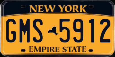 NY license plate GMS5912