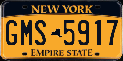 NY license plate GMS5917