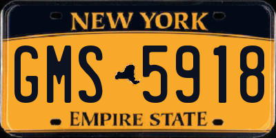 NY license plate GMS5918
