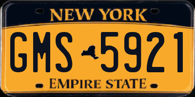 NY license plate GMS5921
