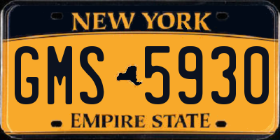 NY license plate GMS5930