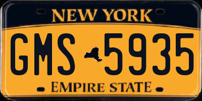 NY license plate GMS5935