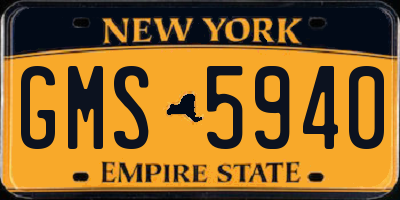 NY license plate GMS5940