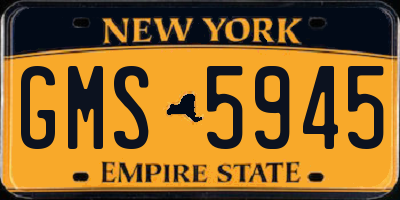 NY license plate GMS5945