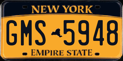 NY license plate GMS5948