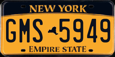 NY license plate GMS5949