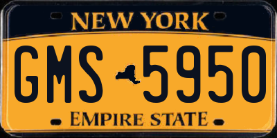 NY license plate GMS5950