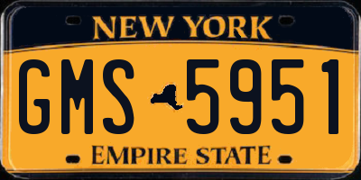 NY license plate GMS5951