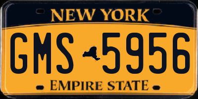NY license plate GMS5956