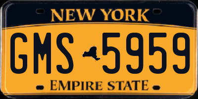 NY license plate GMS5959
