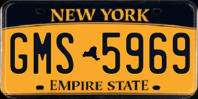 NY license plate GMS5969