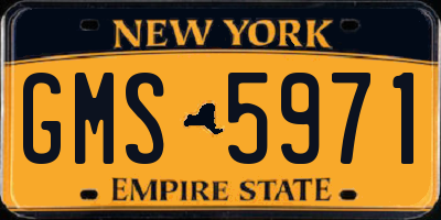 NY license plate GMS5971