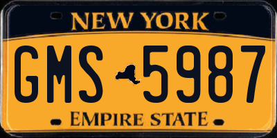 NY license plate GMS5987