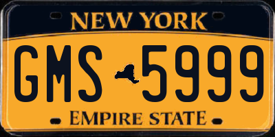 NY license plate GMS5999