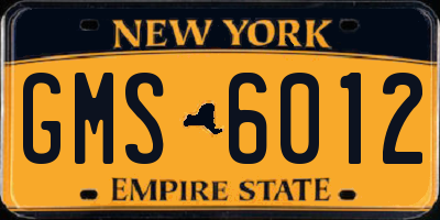 NY license plate GMS6012