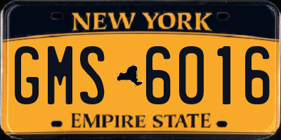 NY license plate GMS6016