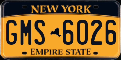 NY license plate GMS6026