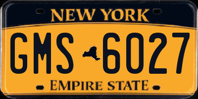 NY license plate GMS6027