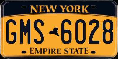 NY license plate GMS6028