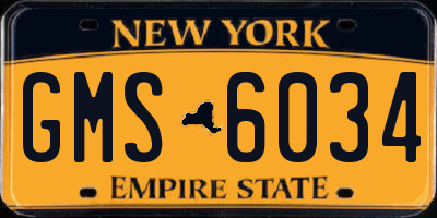 NY license plate GMS6034