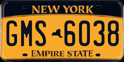 NY license plate GMS6038