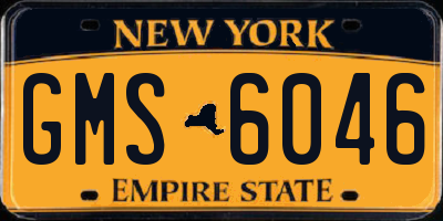 NY license plate GMS6046