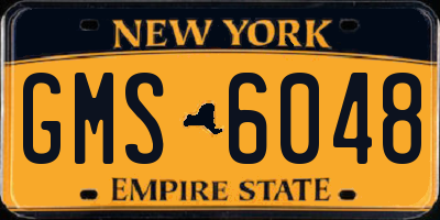 NY license plate GMS6048