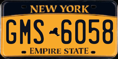 NY license plate GMS6058