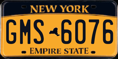 NY license plate GMS6076
