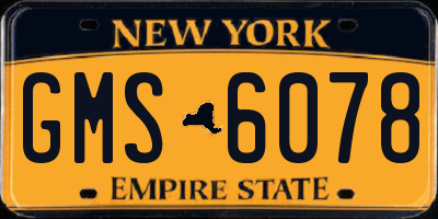 NY license plate GMS6078