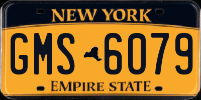 NY license plate GMS6079