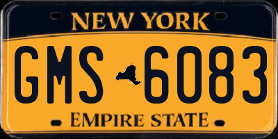 NY license plate GMS6083