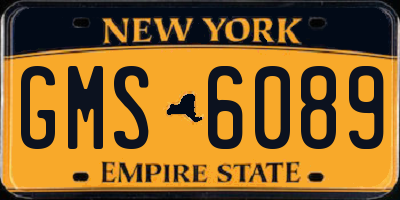 NY license plate GMS6089