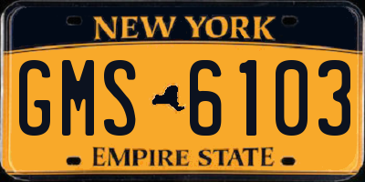 NY license plate GMS6103