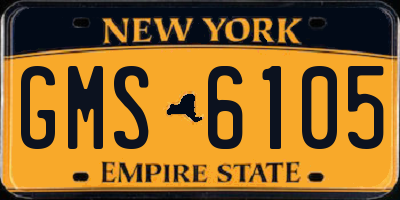 NY license plate GMS6105