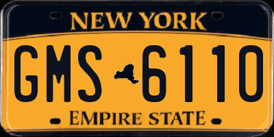 NY license plate GMS6110
