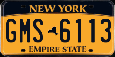 NY license plate GMS6113