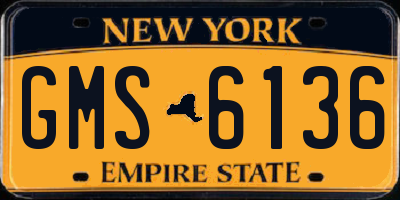 NY license plate GMS6136