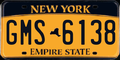 NY license plate GMS6138