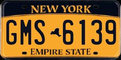NY license plate GMS6139