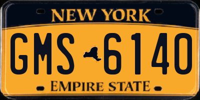 NY license plate GMS6140