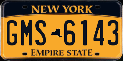 NY license plate GMS6143