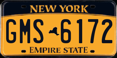 NY license plate GMS6172