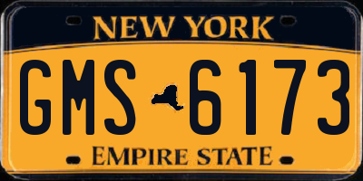 NY license plate GMS6173