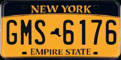 NY license plate GMS6176