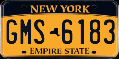 NY license plate GMS6183