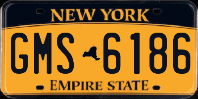 NY license plate GMS6186